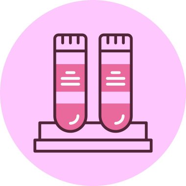 test tüpleri simgesi, vektör illüstrasyonu basit tasarım