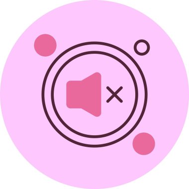 Dilsiz Düğme web simgesi, basit vektör illüstrasyonu