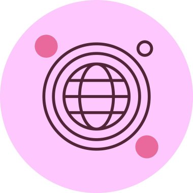 vektör küre simgesi illüstrasyonu İnternet bağlantısı kavramı 