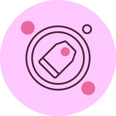 Etiket düğmesi simgesi, vektör illüstrasyonu basit tasarım