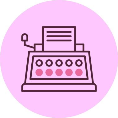 Daktilo web simgesi basit vektör illüstrasyonu