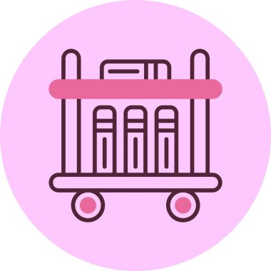 Kitap arabası simgesi, vektör illüstrasyonu basit tasarım