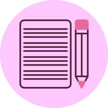 El yazısı çalışma kâğıdı. Web simgesi basit illüstrasyon 