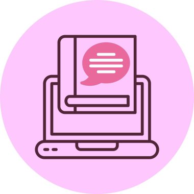 Dijital öğrenme platformu. Web simgesi basit illüstrasyon 