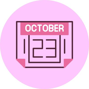 23 Ekim, takvim web simgesi, basit illüstrasyon