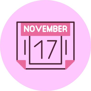 17 Kasım, takvim simgesi tasarımı, web illüstrasyonu