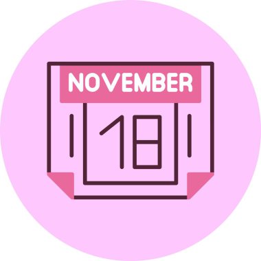 18 Kasım, takvim simgesi tasarımı, web illüstrasyonu