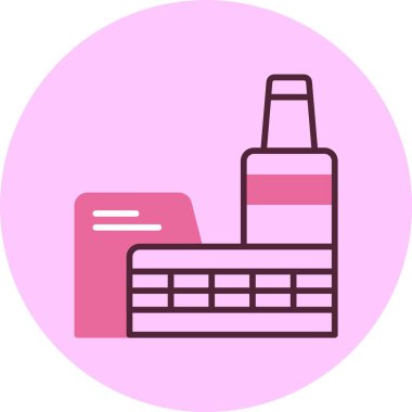 Fabrika web simgesi, basit vektör illüstrasyonu
