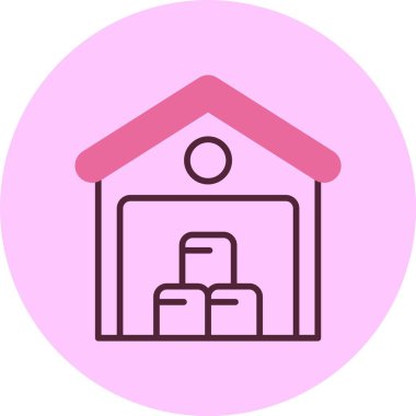 Depo web simgesi, basit vektör illüstrasyonu