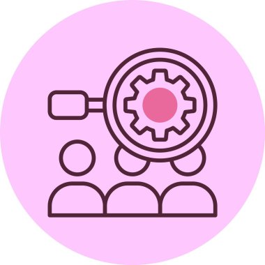 İnsan Kaynakları Web simgesi vektör illüstrasyonu