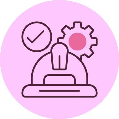 Güvenlik Gear Web simgesi vektör çizimi