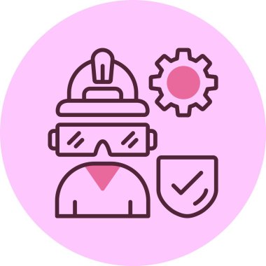 Endüstriyel Güvenlik Web ikonu vektör illüstrasyonu