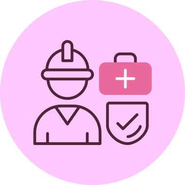  İş Sağlığı web simgesi vektör illüstrasyonu