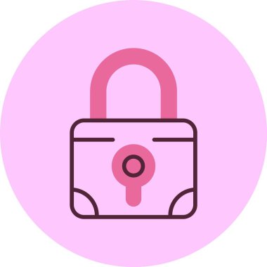 Kilit. Web simgesi basit illüstrasyon 