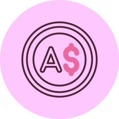 Avustralya Doları ikon vektör illüstrasyonu