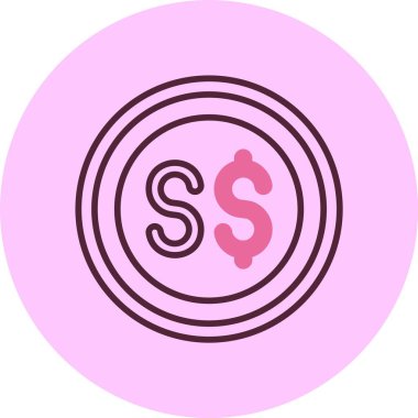 Singapur Doları ikon vektör illüstrasyonu