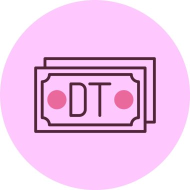 Tunus Dinar web simgesi basit illüstrasyon