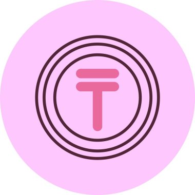 Kazakistan Tenge Sembolü. Web simgesi basit illüstrasyon