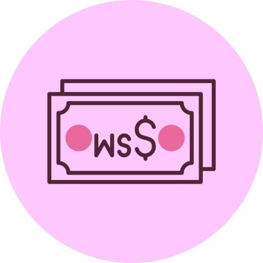 Samoan Tala web simgesi vektör illüstrasyonu