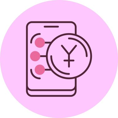 Çin Yuan web simgesi basit illüstrasyon