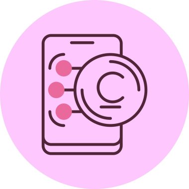  Kırgızistan Som Web simgesi Basit illüstrasyon