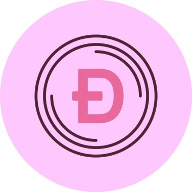  Dogecoin Web simgesi basit illüstrasyon 