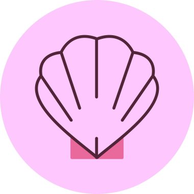 Deniz kabuğu web simgesi vektör illüstrasyonu