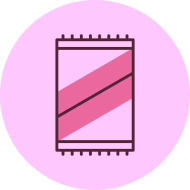  Plaj Havlusu Web simgesi vektör illüstrasyonu