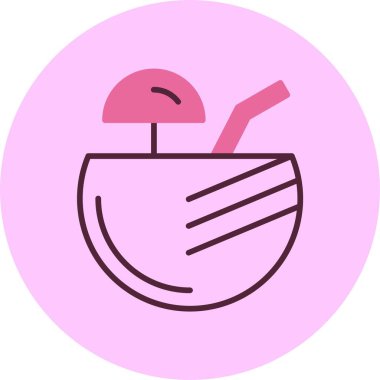 Hindistan cevizi İçeceği Web simgesi vektör çizimi