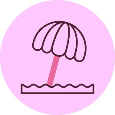 şemsiye simgesi vektör illüstrasyonu 