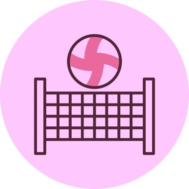 Plaj voleybol ağının vektör illüstrasyonu