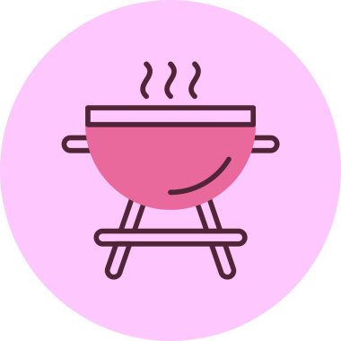Barbekü. Web simgesi basit illüstrasyon 