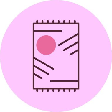  Plaj mat web simgesi vektör illüstrasyonu