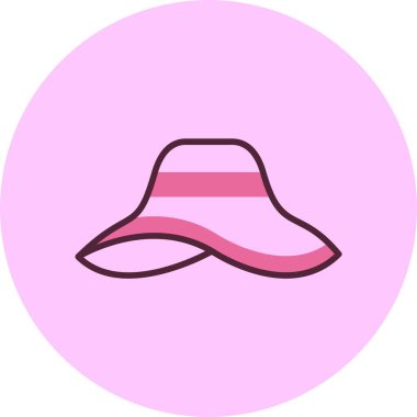 Güneş şapkası ağ ikonu vektör illüstrasyonu