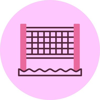 Plaj voleybol ağının vektör illüstrasyonu