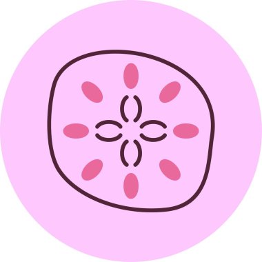 Kum Doları Web simgesi vektör illüstrasyonu