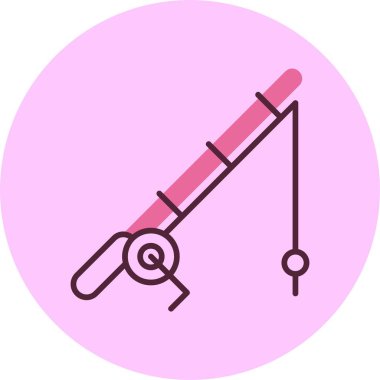 Balıkçı çubuğu ağ ikonu vektör çizimi