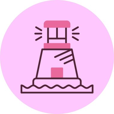 Deniz feneri web simge vektör çizim