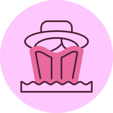 Plaj web simgesi vektör illüstrasyonu