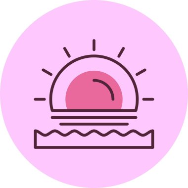 Plaj Günbatımı Web ikonu vektör çizimi
