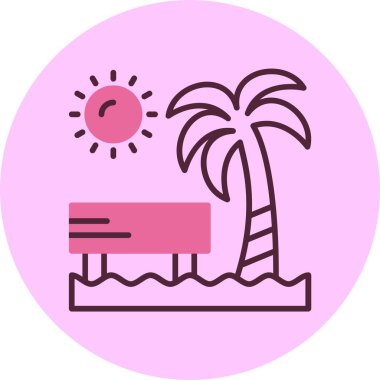 Plaj konseri web simgesi vektör illüstrasyonu