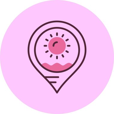 Plaj şekerleme web ikonu vektör illüstrasyonu