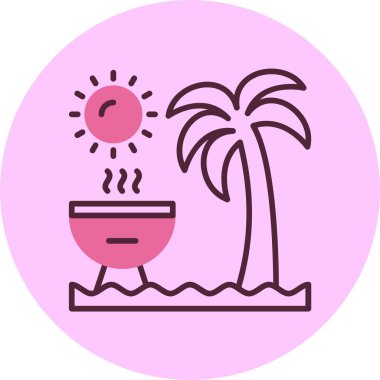 Barbekü. Web simgesi basit illüstrasyon 