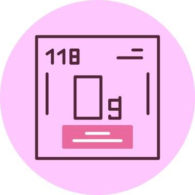 Oganesson Web simgesi vektör illüstrasyonu