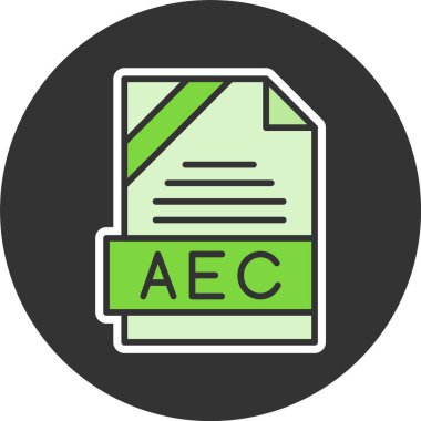 AEC dosya simgesi, basit vektör illüstrasyonu 
