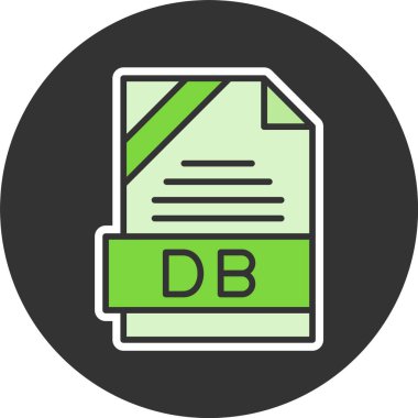 DB dosya web simgesi, basit vektör illüstrasyonu 