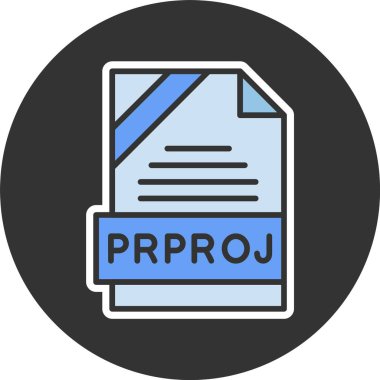PRPROJ dosya web simgesi, basit vektör illüstrasyonu