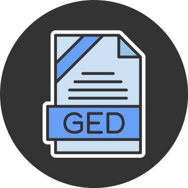 GED dosya simgesi, basit vektör illüstrasyonu
