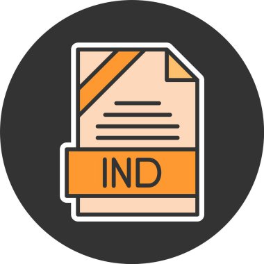 IND dosya web simgesi, basit vektör illüstrasyonu