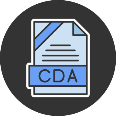 CDA dosya web simgesi, basit vektör illüstrasyonu